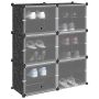 Storage Cube Organizer su 6 kubeliais ir durelėmis juodas PP