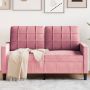 Dvivietė sofa, rožinės spalvos, 120cm, aksomas