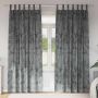 Aksominio tipo užuolaidos 2 pcs Pilka 225 x 140 cm Aksomas