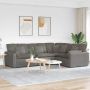 Modulinė sofa su pagalvėlėmis, šviesiai pilka, velvetas, audinys