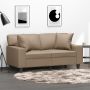Dvivietė sofa su pagalvėlėmis, kapučino, 120cm, dirbtinė oda