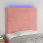 Galvūgalis su LED, rožinės spalvos, 100x5x118/128cm, aksomas