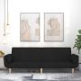 Dvivietė sofa-lova su dvejomis pagalvėmis, juoda, audinys