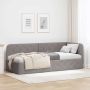 Kampinė lovos konstrukcija Taupe 80 x 200 cm audinys