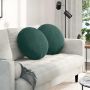 Sėdynių pagalvėlės 2 pcs Tamsiai žalia Ø 40 x 13 cm Aksomas
