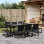 Sodo komplektas, 11 dalių, juodas, tekstilenas