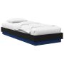 Lovos rėmas su LED Juodojo ąžuolo 80 x 200 cm Apdirbta mediena