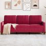Trivietė sofa, raudonojo vyno spalvos, 180cm, aksomas