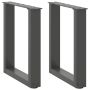 Kavos staliuko kojelės, 2 vnt., antracito spalvos, 28x(42-43) cm, plienas