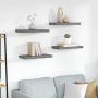 Pakabinamos sieninės lentynos, 4vnt., pilkos, 50x23x3,8cm, MDF
