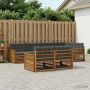 Lauko sofos komplektas su pagalve 7 pcs Natūralus ir antracitas
