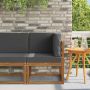 Lauko kampinė sofa Kietos akacijos mediena Natūrali
