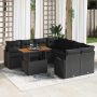 Sodo Sofų Rinkinys su pagalve 7 pcs Juoda