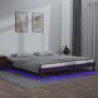 Lovos rėmas su LED, medaus rudas, 160x200cm, medienos masyvas