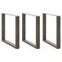 Valgomojo stalo kojelės, U formos, 3 vnt., natūralus plienas, 80x(72-73) cm, plienas