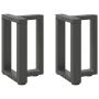 Kavos staliuko kojelės, T formos, 2 vnt., antracito spalvos, 38x25x(42-43) cm, plienas