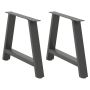 Kavos staliuko kojelės, 2 vnt., antracito spalvos, 70x(42-43) cm, plienas