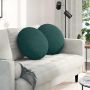 Sėdynių pagalvėlės 2 pcs Tamsiai žalia Ø50 x 19 cm audinys