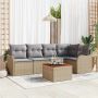 Sodo Sofų Rinkinys 6 pcs Bežinė ir šviesiai pilka poliratanas