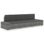 Modulinė trivietė sofa, pilkos spalvos, poliratanas