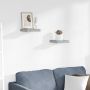 Pakabinamos lentynos, 2vnt., betono pilkos, 23x23,5x3,8cm, MDF