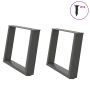 Kavos staliuko kojelės, 2 vnt., antracito spalvos, 60x(42-43) cm, plienas