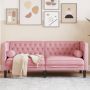 Dvivietė chesterfield sofa su pagalvėlėmis, rožinė, aksomas