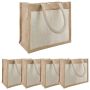 Džiuto rankinės su kišene 5 pcs 26 x 22 x 14 cm