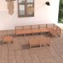 Sodo poilsio komplektas, 9 dalių, medaus rudas, pušies masyvas