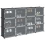 Storage Cube Organizer su 12 kubelių ir durelėmis Black PP
