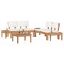 Sodo Sofų Rinkinys 3 pcs Ruda ir grietinėlė