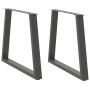 Valgomojo stalo kojos, V formos, 2 vnt., antracito spalvos, 70x(72-73,3) cm, plienas