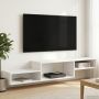 Sieninis televizoriaus stovas Sieninis Balta 150 x 28 x 26 cm