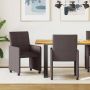 Valgomojo Kėdės su Ratukais 2 pcs Tamsiai ruda 58 x 65 x 94 cm