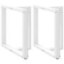 Valgomojo stalo kojelės, 2 vnt., baltos, 70x35x(72-73) cm, plienas, T formos
