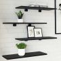 Knygų lentyna 4 pcs Juoda 60 x 20 x 1,5 cm Apdirbta mediena