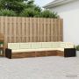 Lauko sofos komplektas 6 pcs Natūralus ir grietinėlė