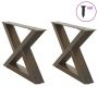 Kavos staliuko kojelės, 2 vnt., natūralus plienas, 60x(30-31,3) cm, plienas