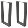 Valgomojo stalo kojos, V formos, 2 vnt., antracito spalvos, 70x(72-73,3) cm, plienas