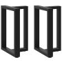 Valgomojo stalo kojelės, 2 vnt., juodos, 60x35x(72-73) cm, plienas