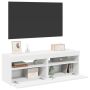 TV spintelės su LED apšvietimu, 2vnt., baltos, 60x35x40cm