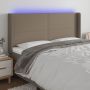 Galvūgalis su LED, taupe spalvos, 183x16x118/128cm, audinys