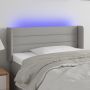Galvūgalis su LED, šviesiai pilkas, 93x16x78/88cm, audinys