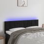 Galvūgalis su LED, juodos spalvos, 144x5x78/88cm, aksomas