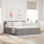 Lova su LED juostelių žibintais Taupe 200 x 200 cm audinys