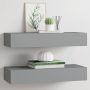 Lentynos su stalčiais, 2vnt., pilkos, 60x23,5x10cm, MDF