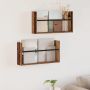 Žurnalų stovas su lentyna 2 pcs Senas medis 60 x 12 x 30 cm