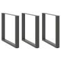Valgomojo stalo kojos, 3 vnt., antracito spalvos, 80x(72-73) cm, plienas, U formos