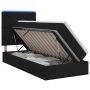 LED saugojimo lova su čiužiniu Juoda 100 x 200 cm Audinys