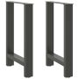 Valgomojo stalo kojos, antracito spalvos, 2 vnt., 50x(72-73) cm, plienas